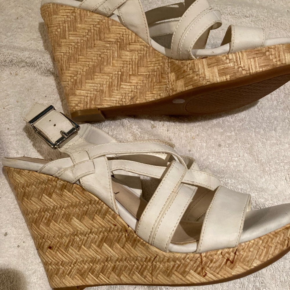Jessica Simpson white strap wedge worn just a few times in very good condition